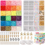 Polymer Clay Beads Set Colorful for Boho Bracelet DIY