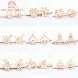 20PCS 24K Brass Zircon Dolphin Sun Star Pendants