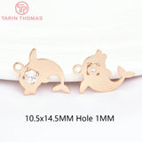 20PCS 24K Brass Zircon Dolphin Sun Star Pendants