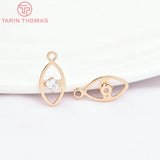 20PCS 24K Brass Zircon Dolphin Sun Star Pendants
