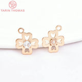 20PCS 24K Brass Zircon Dolphin Sun Star Pendants