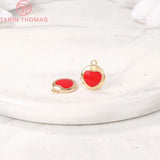 6PCS 24K Brass Heart Pendants - DIY Jewelry Making Findings