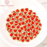 6PCS 24K Brass Heart Pendants - DIY Jewelry Making Findings