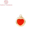 6PCS 24K Brass Heart Pendants - DIY Jewelry Making Findings