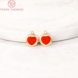6PCS 24K Brass Heart Pendants - DIY Jewelry Making Findings