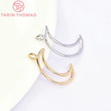 10PCS 10x17MM 24K Brass Moon Pendants Charms for Jewelry Making