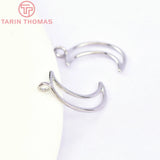10PCS 10x17MM 24K Brass Moon Pendants Charms for Jewelry Making