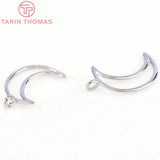 10PCS 10x17MM 24K Brass Moon Pendants Charms for Jewelry Making