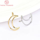 10PCS 10x17MM 24K Brass Moon Pendants Charms for Jewelry Making