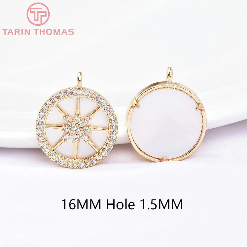 2PCS 16MM 24K Brass Shell Star Bee Charms Pendants Jewelry Findings