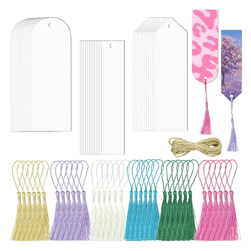 73Pcs Acrylic Bookmarks Blanks- Sublimation Acrylic Book Markers