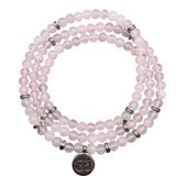 Pink Rose Quartzs Crystal Bracelet for Women 6mm Natural Stone Jewelry