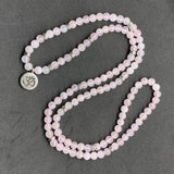 Pink Rose Quartzs Crystal Bracelet for Women 6mm Natural Stone Jewelry