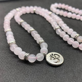 Pink Rose Quartzs Crystal Bracelet for Women 6mm Natural Stone Jewelry