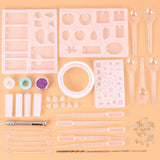 73cps Crystal Drop Gel Pendant Set Epoxy Resin Tool Set Jewelry Accessories