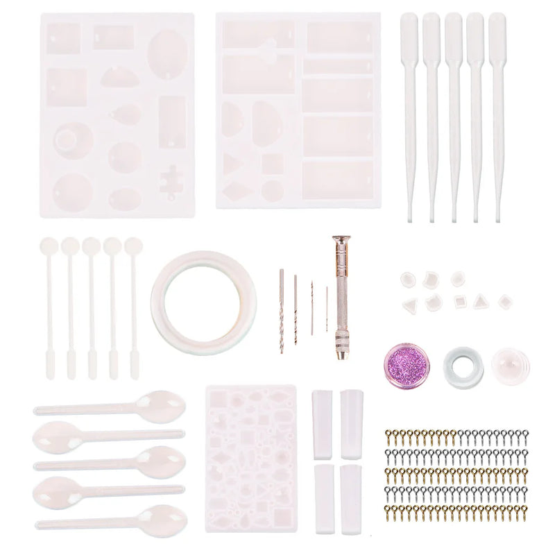 73cps Crystal Drop Gel Pendant Set Epoxy Resin Tool Set Jewelry Accessories