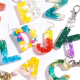 73pcs Letter Keychain Mold Kit DIY Alphabet Epoxy Mold Letter Silicone Mold