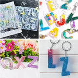 73pcs Letter Keychain Mold Kit DIY Alphabet Epoxy Mold Letter Silicone Mold