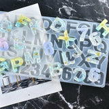 73pcs Letter Keychain Mold Kit DIY Alphabet Epoxy Mold Letter Silicone Mold