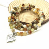 Colorful Jades Charm Bracelet & Pendant Necklace Set