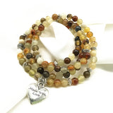 Colorful Jades Charm Bracelet & Pendant Necklace Set