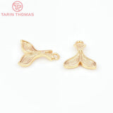 10PCS 18K Brass Fish Tail Charms Pendants DIY Jewelry Findings