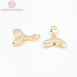10PCS 18K Brass Fish Tail Charms Pendants DIY Jewelry Findings
