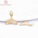 10PCS 18K Brass Fish Tail Charms Pendants DIY Jewelry Findings