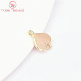 6PCS 8x10.5MM 24K Brass Heart Pendants DIY Jewelry Making