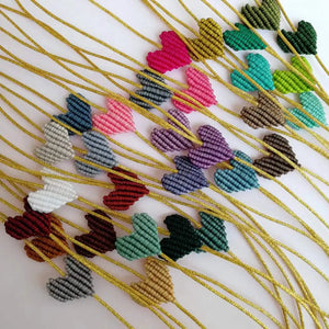 Bohemia Heart Rainbow Braided Bracelet Ladies Thread Jewelry Gift