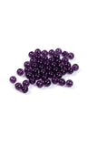 75g 8mm Transparent Purple Round Glass Beads - 100 Pcs