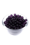 75g 8mm Transparent Purple Round Glass Beads - 100 Pcs