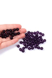 75g 8mm Transparent Purple Round Glass Beads - 100 Pcs