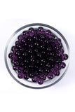 75g 8mm Transparent Purple Round Glass Beads - 100 Pcs