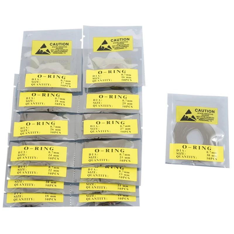750 Pcs 0.7MM O-Ring Watch Back Gasket Rubber Seal Washers