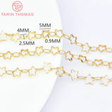 1 Meter Chain Link 5MM 24K Brass Stars Necklace Chains High Diy Jewelry