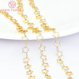 1 Meter Chain Link 5MM 24K Brass Stars Necklace Chains High Diy Jewelry