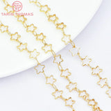 1 Meter Chain Link 5MM 24K Brass Stars Necklace Chains High Diy Jewelry