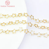 1 Meter Chain Link 5MM 24K Brass Stars Necklace Chains High Diy Jewelry