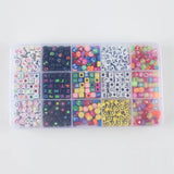 750pcs Acrylic Letters Beads Mixed Smiley Heart Alphabet Set for DIY Bracelets
