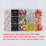 750pcs Acrylic Letters Beads Mixed Smiley Heart Alphabet Set for DIY Bracelets