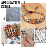 750pcs Mixed Evil Eye Resin Beads Flat Round Loose Spacer Bead