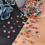 750pcs Mixed Evil Eye Resin Beads Flat Round Loose Spacer Bead