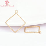 10PCS 24K Brass Rhombus Water Droplet Pendants High Jewelry Findings