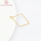 10PCS 24K Brass Rhombus Water Droplet Pendants High Jewelry Findings