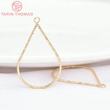 10PCS 24K Brass Rhombus Water Droplet Pendants High Jewelry Findings