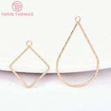 10PCS 24K Brass Rhombus Water Droplet Pendants High Jewelry Findings
