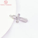 6PCS 12x19.5MM 24K Brass Cross Pendants for DIY Jewelry Making