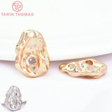 4PCS 13x18MM Brass Zircon Charms Pendants High Jewelry Making Findings