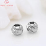 50PCS 3MM 4MM 24K Plated Brass Septum Beads DIY Jewelry Accessories